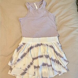 Lululemon Align waist length racer back tank and Court Rival HR skirt Tall